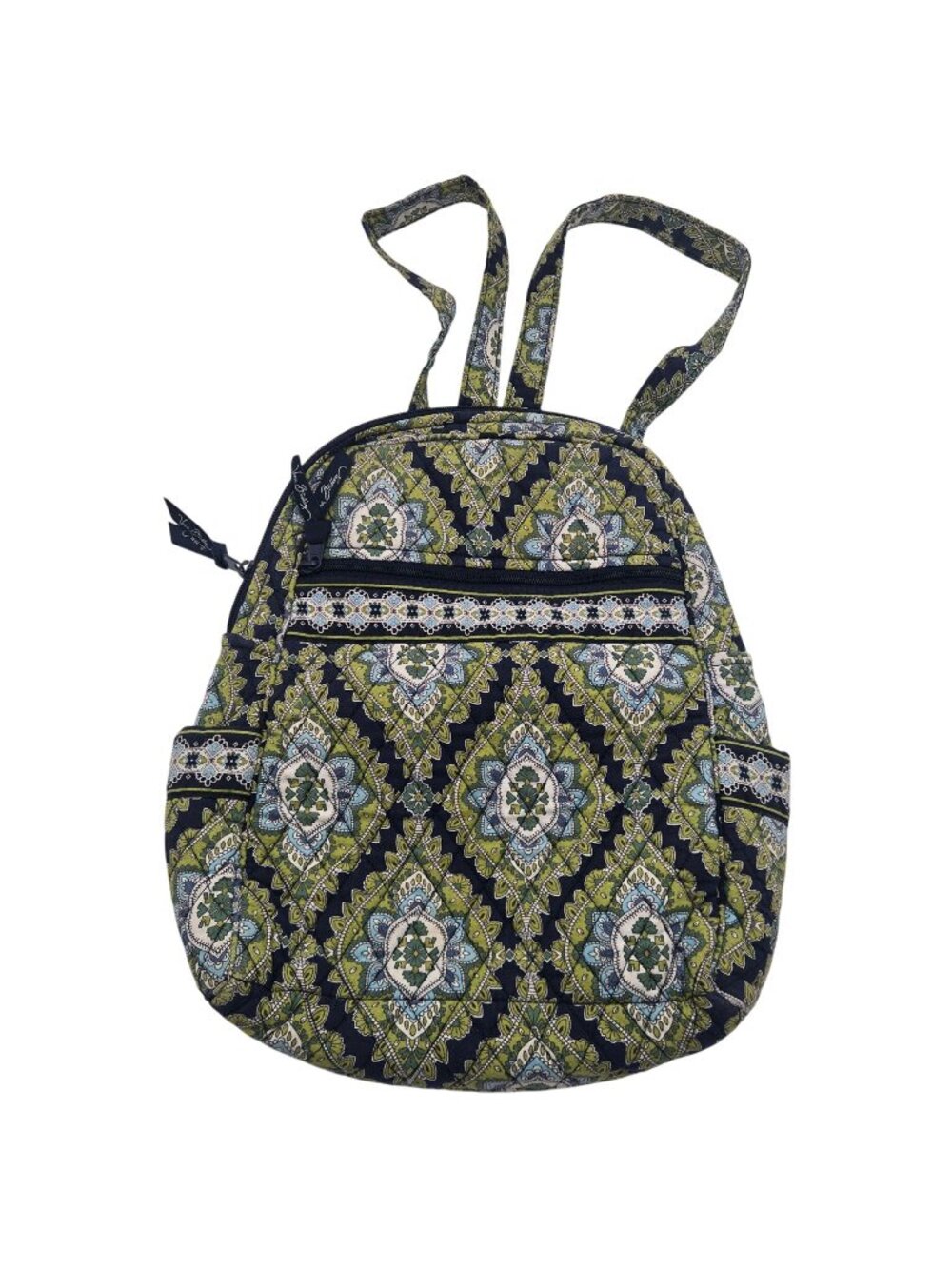Vera Bradley Small Backpack Retired Green & Blue Diamond Medallion Pattern